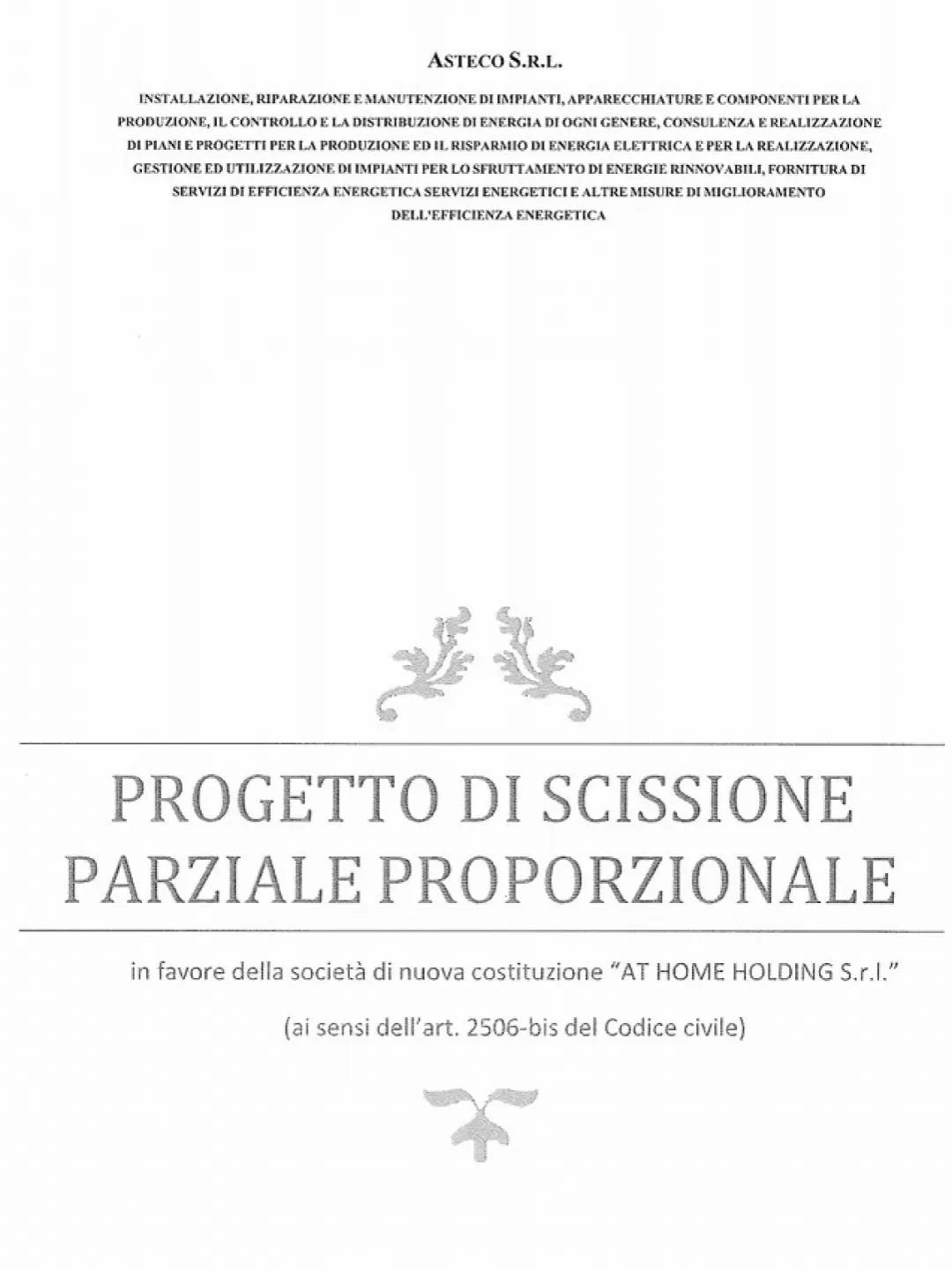 progetto di scissione